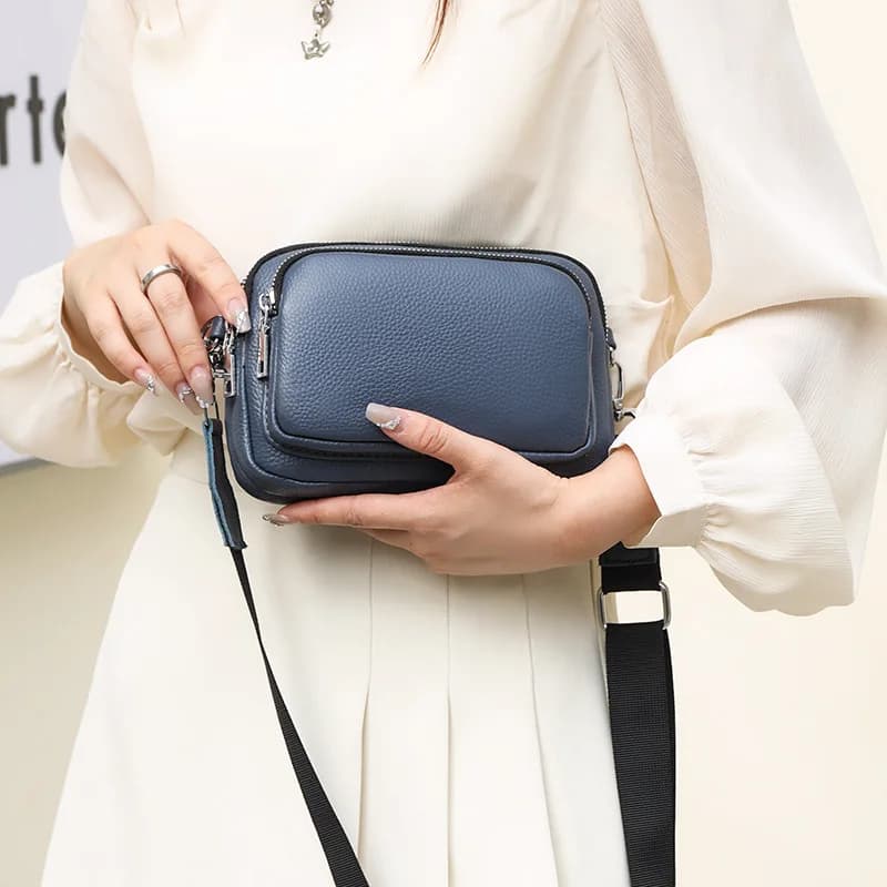 Borsa a tracolla in vera pelle al 100% per donna Borse rettangolari Borsa a tracolla di design di lusso Borsa a tracolla femminile in tinta unita 2025