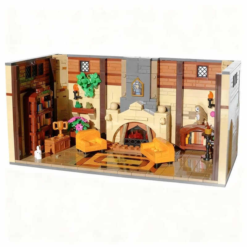 786 Pezzi MOC Sala Magica Nera e Gialla, Modello di Sala dei Maghi, Blocchi da Costruzione, Giocattoli, Regali di Natale, Mattoncini per Bambini