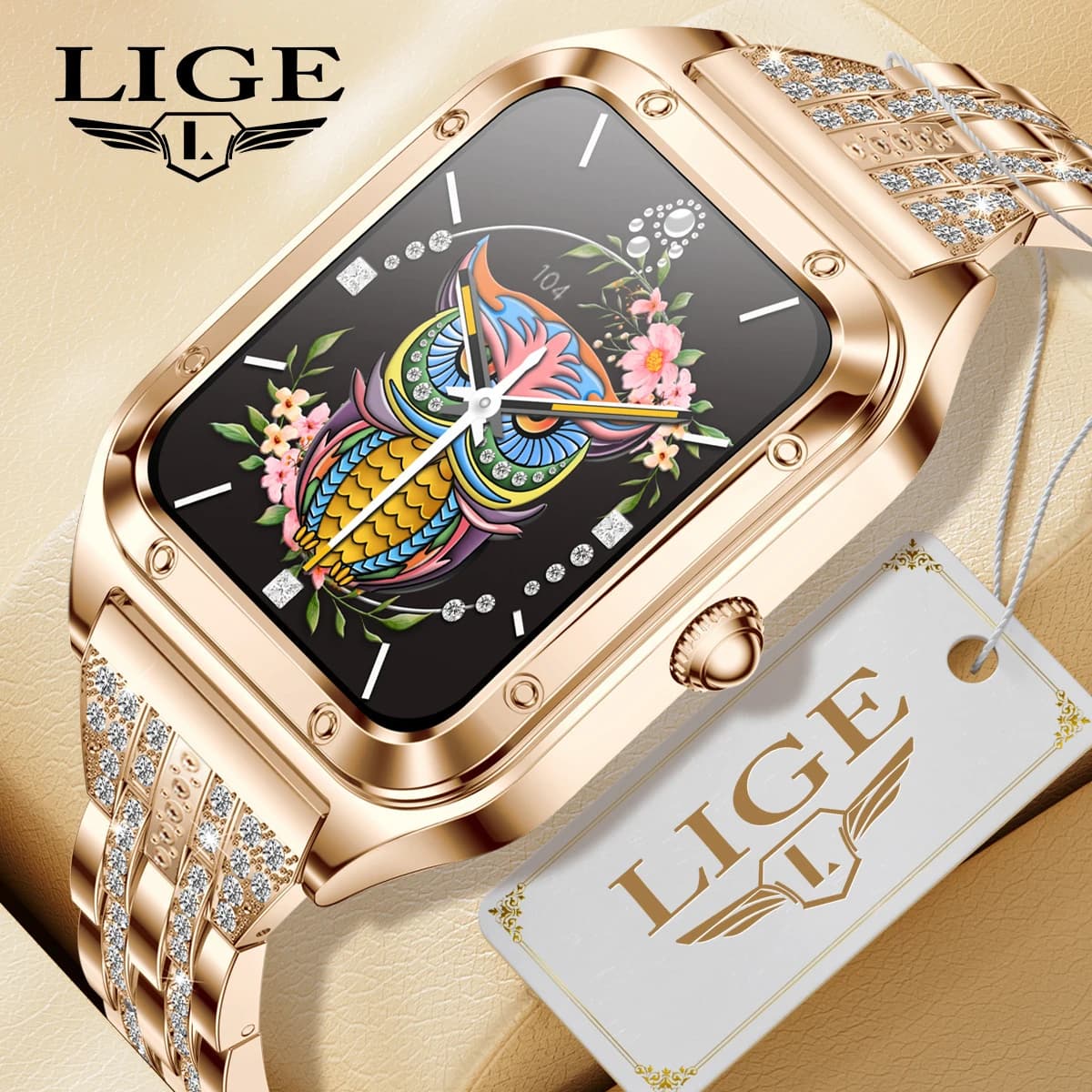 LIGE Smart Watch donna Outdoor Bluetooth Call impermeabile Ladies Smartwatch Sport Fitnes AI Voice Control bracciale Full Touch