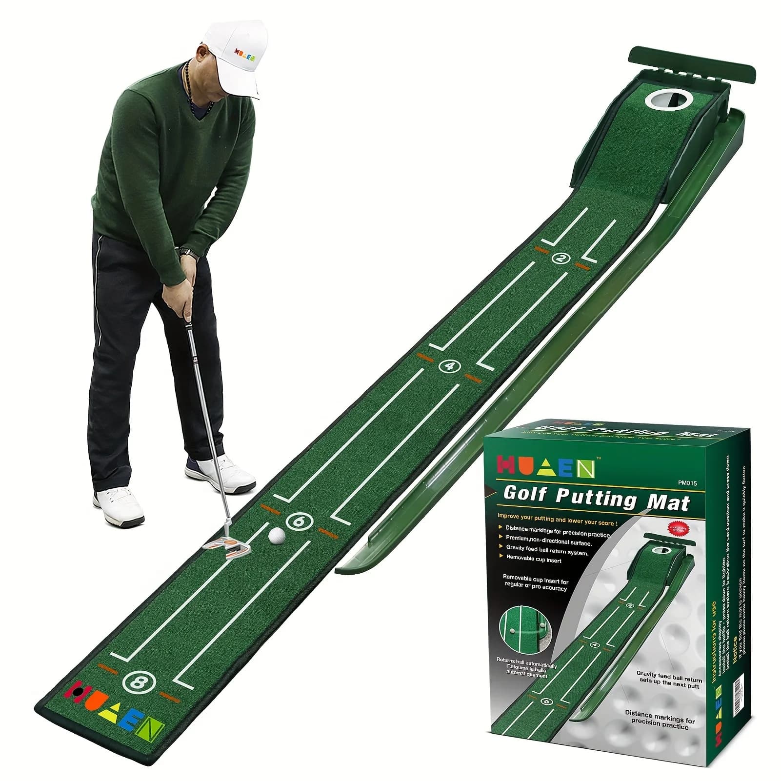 Mini coperta per pratica putter Dispositivo portatile per pratica putter da golf verde per interni ed esterni PM015