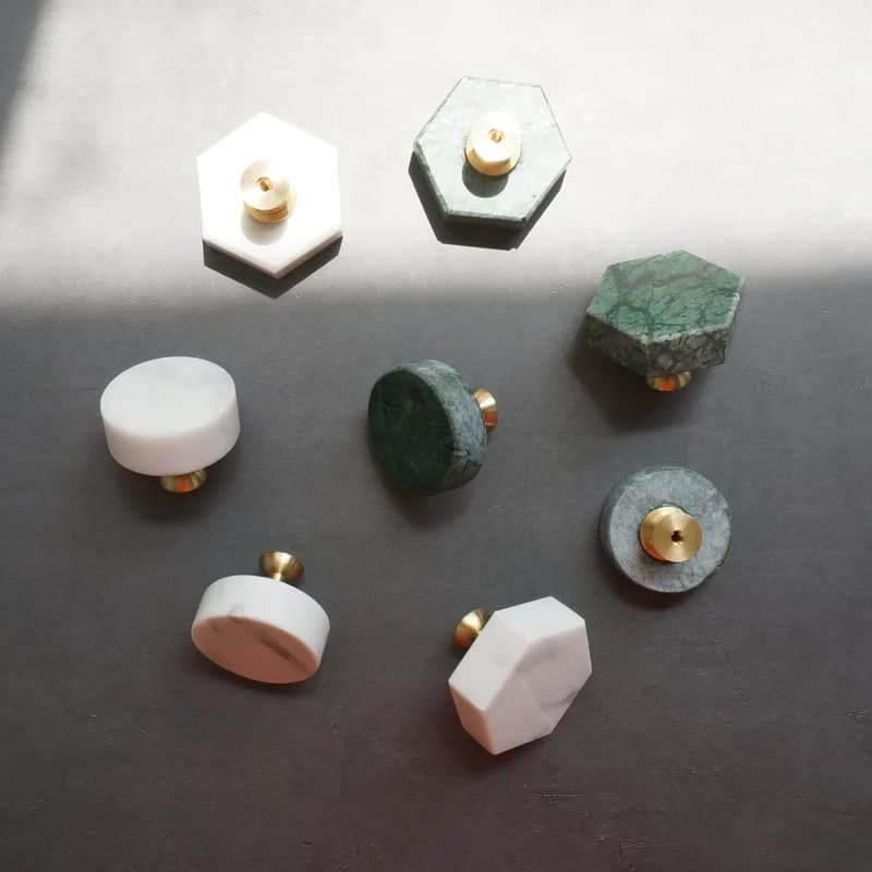 Lusso chiaro bianco verde marmo + maniglia in ottone armadio comò manopola armadio armadio maniglie delle porte cassetto tira mobili decorativi