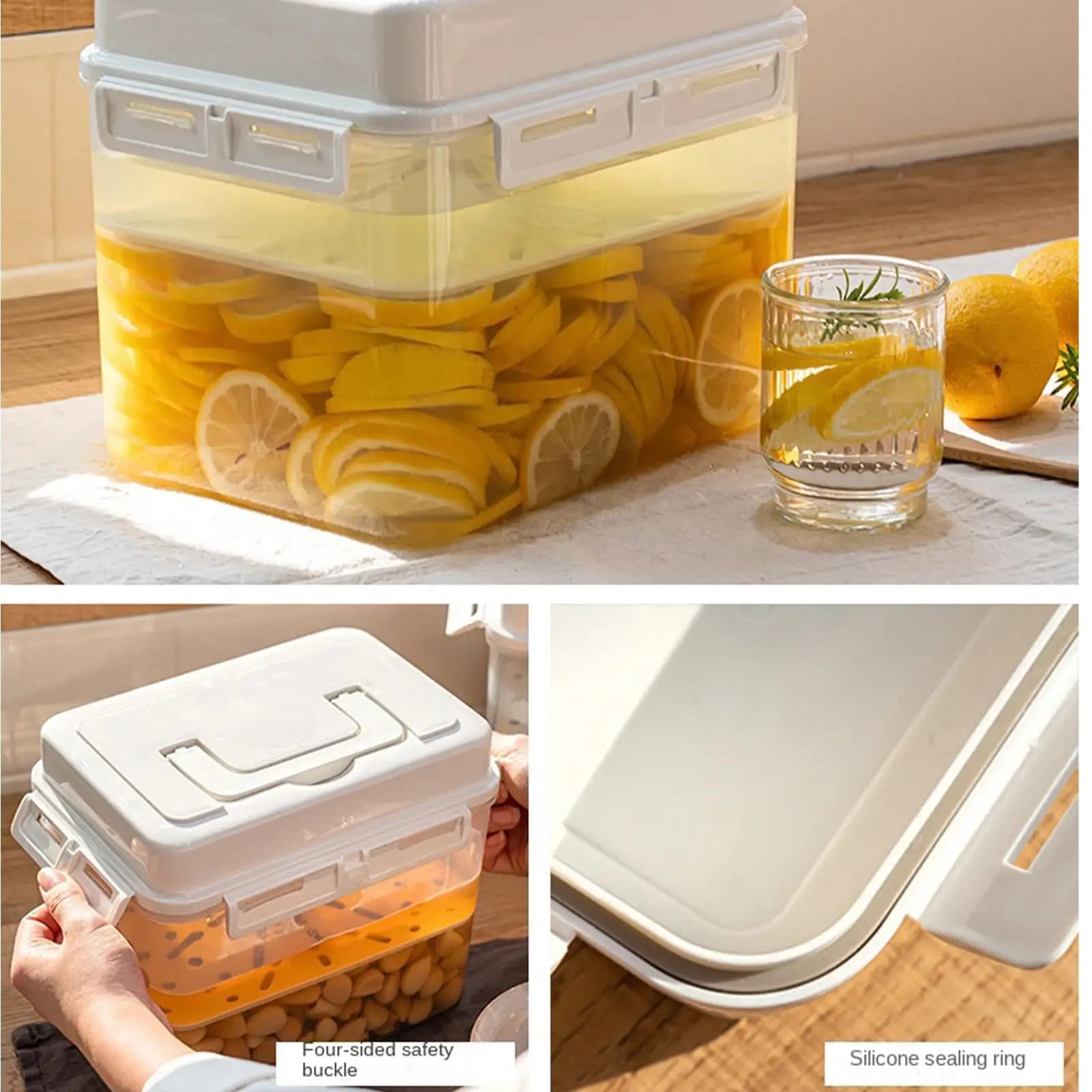 Contenitore per sottaceti da 5 litri, ermetico e a prova di perdite, con piastra di pressione, barattoli per sottaceti con coperchi ermetici per casa, cucina, appartamento