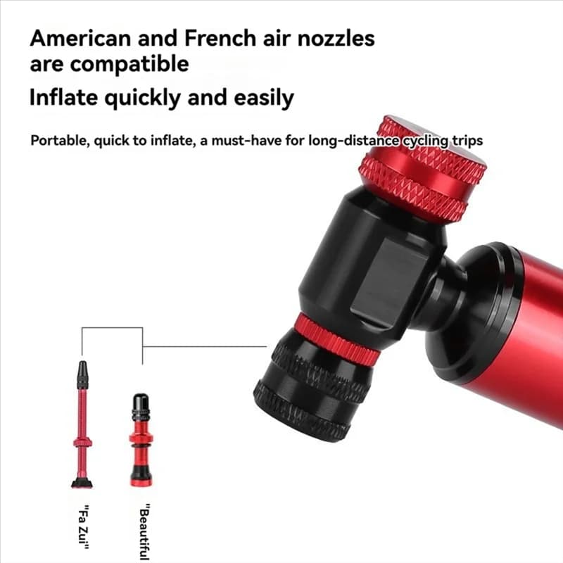 XSXS-Mini bicicletta CO2 pompa automatica gonfiatore portatile per pneumatici per adattatore Schrader Presta MTB bici da strada