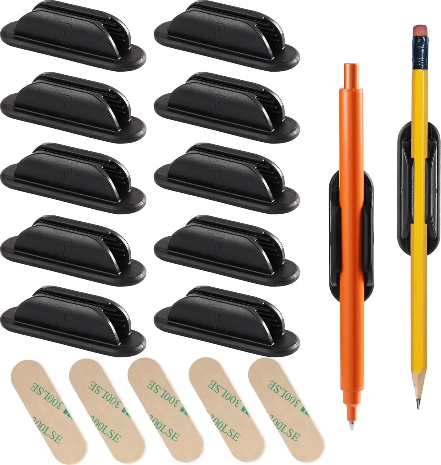 Confezione da 10 Portapenne Adesivi per Scrivania, Portapenne in Silicone per Parete, Clipboard e Laptop con Cuscinetti Adesivi Migliorati