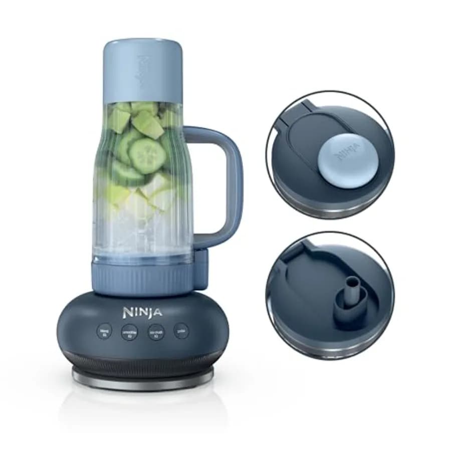 Blendboss personal blender for Frullati e Bevande Congelate, 750ml travel bottle with Anti-loss cover, Beccuccio per Bere, Cannuccia Removable, Auto-sterilizing function