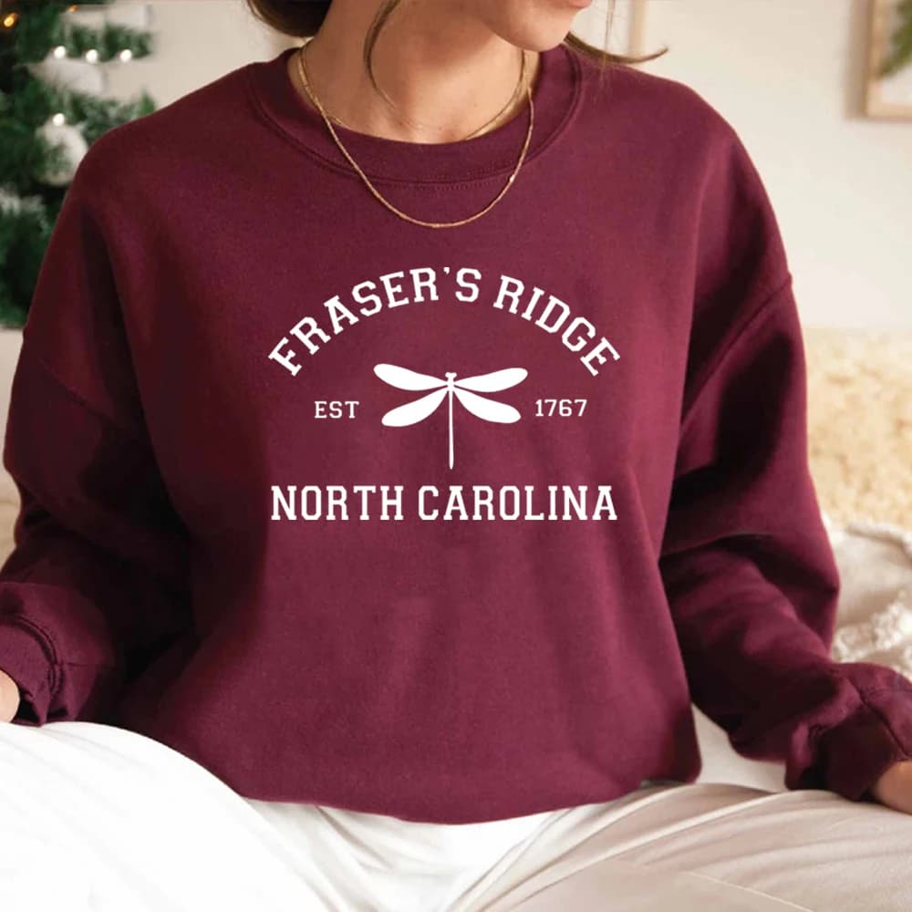 Felpa Fraser's Ridge Outlander Sassenach Camicie Felpa da donna a maniche lunghe Felpe con cappuccio grafiche Outlander Book Series Fan Gift