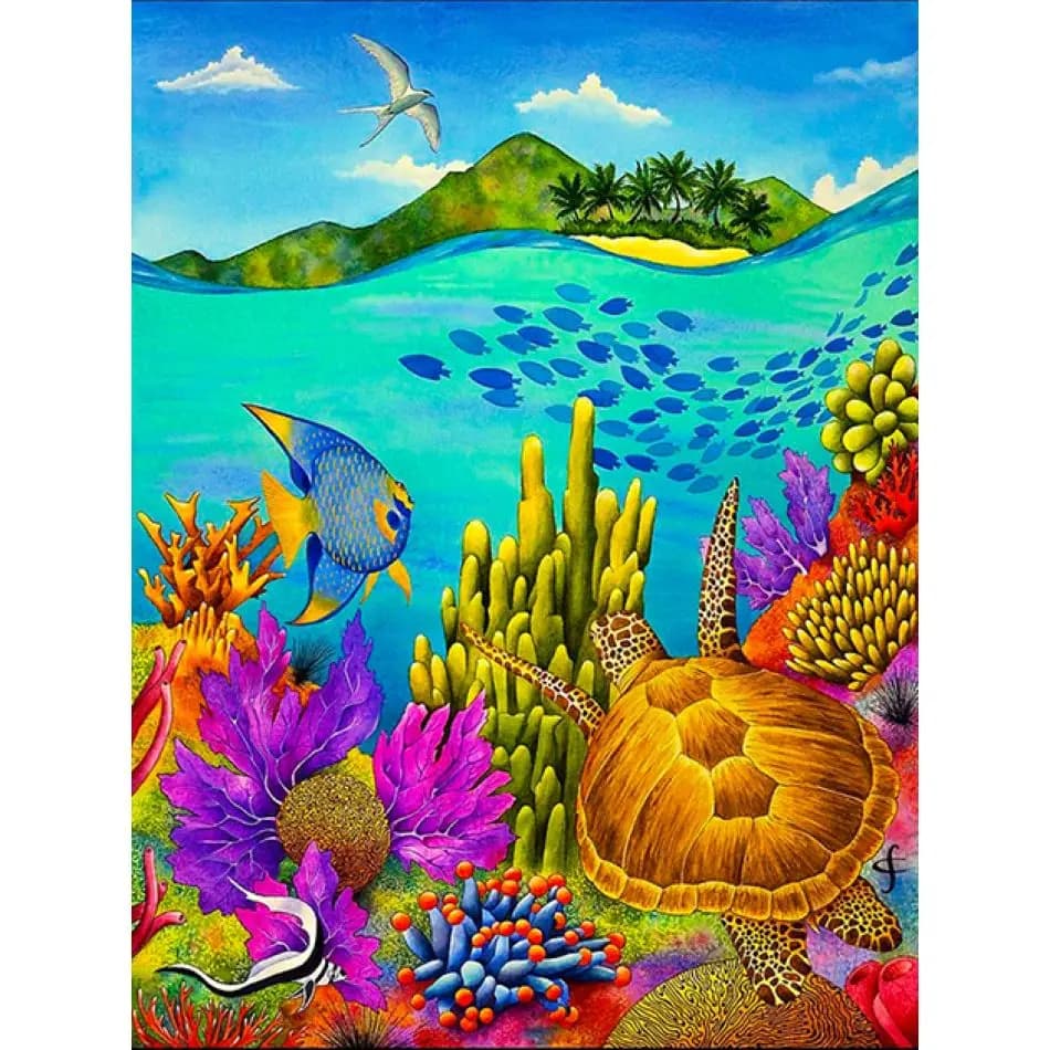 RUOPOTY Sea Turtle 5d Diamond Painting Kits For Adults Art Supplies Diamond Art Embroidery Animal Full Round Paint By Diamonds
