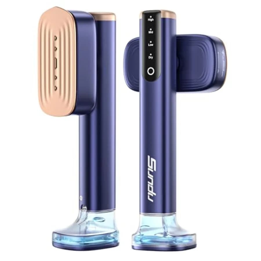 Vaporizzatore da Viaggio per Vestiti con Serbatoio d'Acqua da 180 ml, Riscaldamento Rapido in 15s, Potenza Vapore 24 g/min, Vaporizzatore Portatile per Indumenti