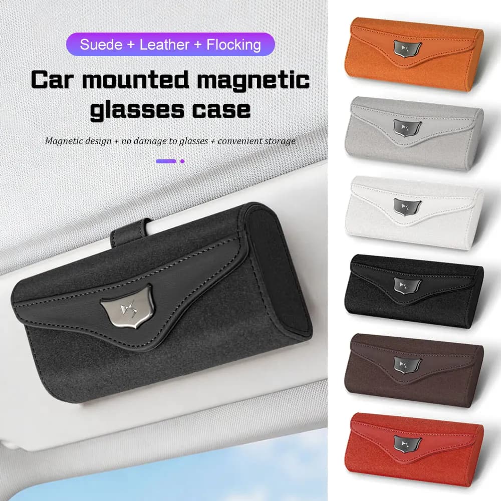 Suede Automotive Glasses Box Portable For DS SPIRIT DS3 DS4 DS5 5LS DS6 DS7 DS9 Car Sun Visor Sunglasses Holder Case Accessories