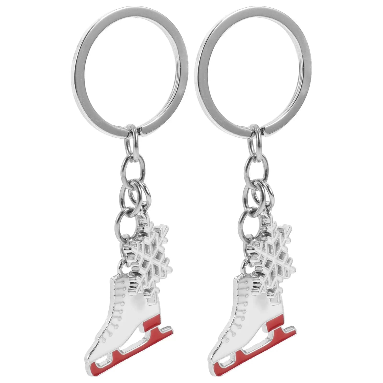 2 Pezzi Portachiavi Pattini da Ghiaccio, Design Fiocco di Neve, Ciondolo Carino per Borsa, Accessori per Pattinaggio, Regalo Donna, Pattinaggio su Ghiaccio, Auto