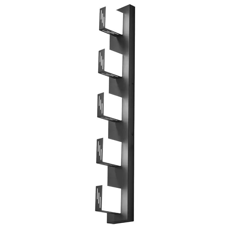 Contemporary Wall Sconce 33.46-Inch For Bathroom Living Room Bedroom 5-Light LED Matte Black Finish Cool White 6000K Mirror Front Lighting Metal Fixture Indoor Mounted Luminaire