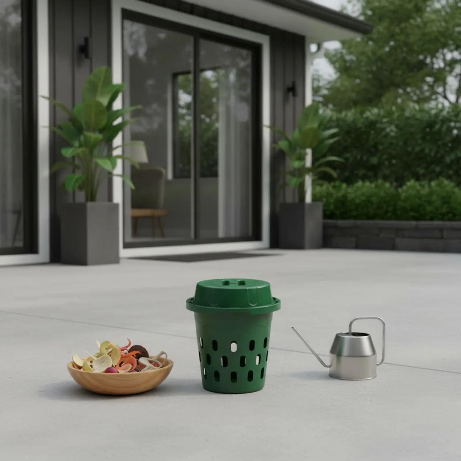 Contenitore per Compostaggio Naturale, Composter per Rifiuti Alimentari, Compostiera Ecologica per la Cucina