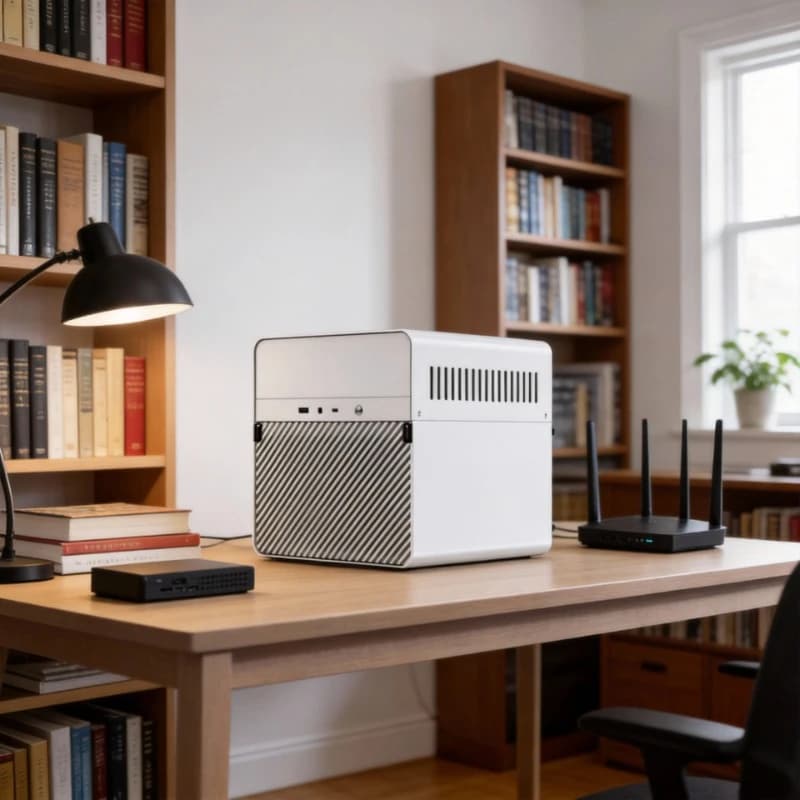 Chassis Mini NAS N4 8-Bit ITX, Host di Archiviazione Cloud di Rete, Enclosure con Bay Hot Swap per Server Domestico
