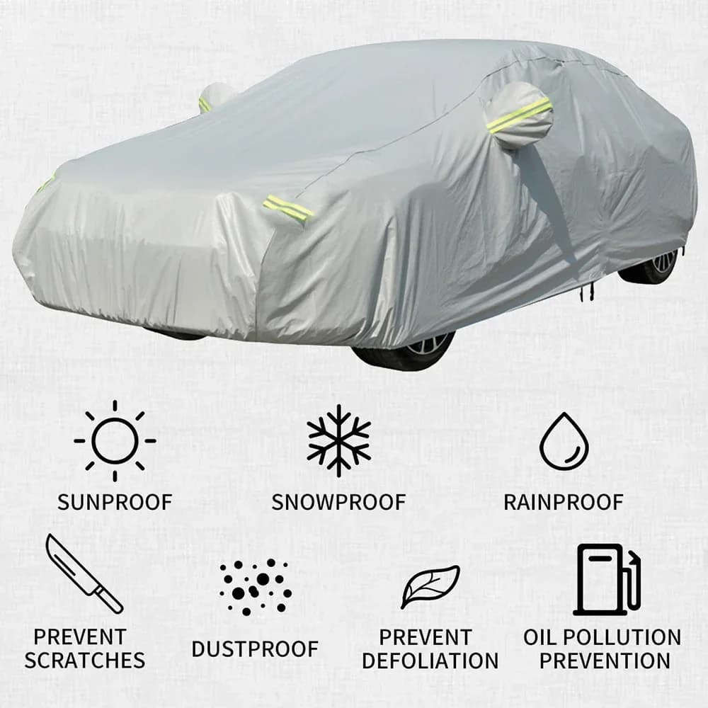 Telo Copriauto Universale Completo Anti-UV, Protezione Solare, Antipolvere, Antigraffio per Sedan - Copertura Esterna per Auto