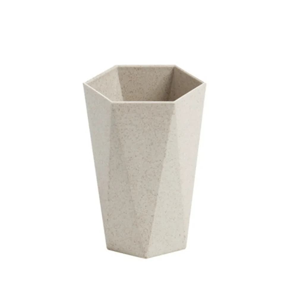 Rhombus Gargle Cup Eco Friendly Wheat Straw Toothbrush Holder Modern Bathroom Mouthwash Mug Lightweight Durable Home Supply