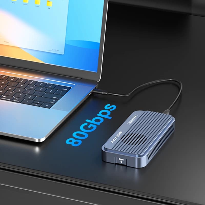 Supporto 2230 2242 2260 2280 SSD da 8 TB M.2 NVMe Thunderbolt 5 Custodia SSD da 80 GB PS con docking station USB C