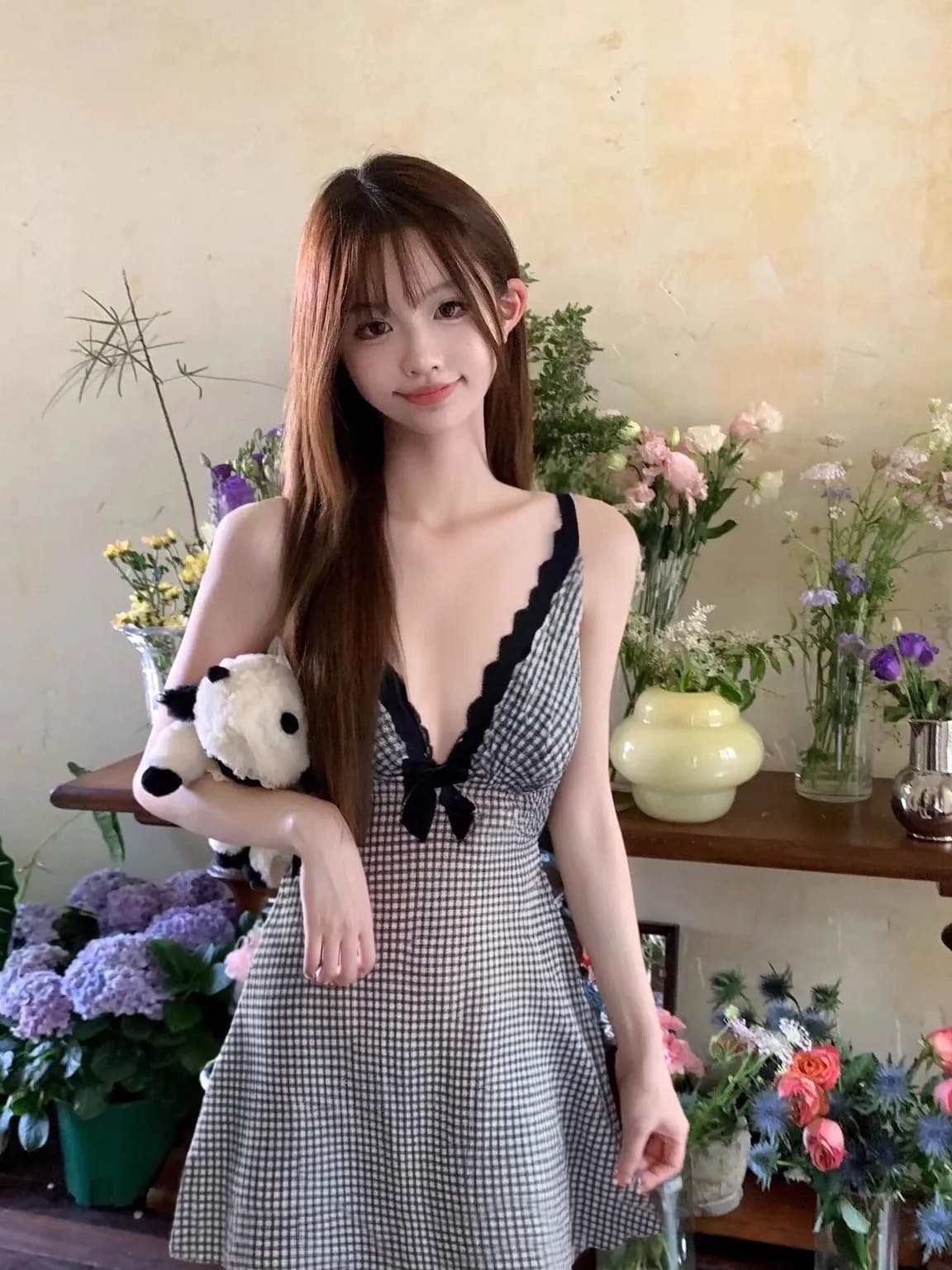 plus Size Sexy Korean Style Pure Desire Spicy Girl Micro Transparent V-neck Women's Summer Sleep Dress Slimming Home Dress