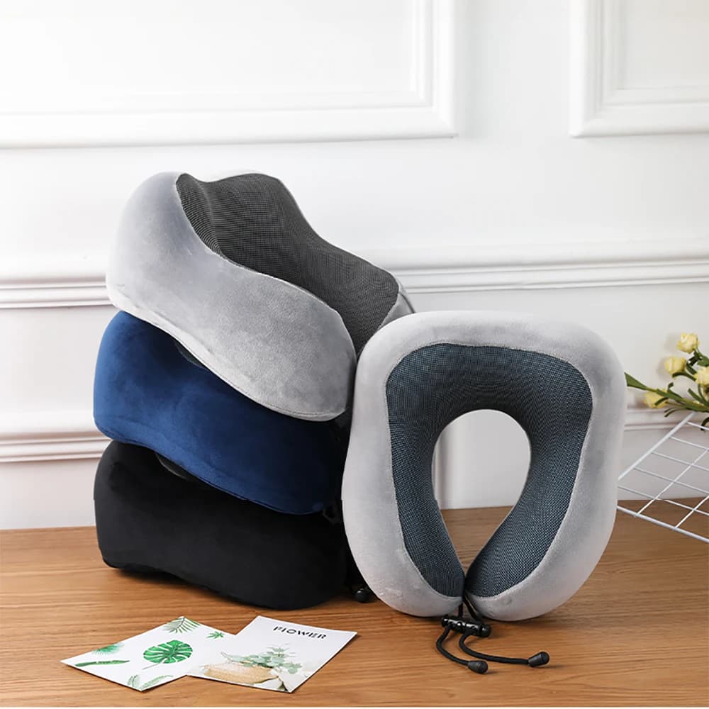 Cuscino da Viaggio Morbido a Forma di U, Cuscino Cervicale in Memory Foam per Aereo, Supporto per il Collo