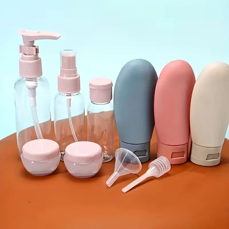 11 pz Bottiglie Cosmetiche Riutilizzabili Set Lozione Toner Shampoo Dispenser Tubo Doccia Gel Imbottigliamento Portatile Viaggi Affari Essenziale
