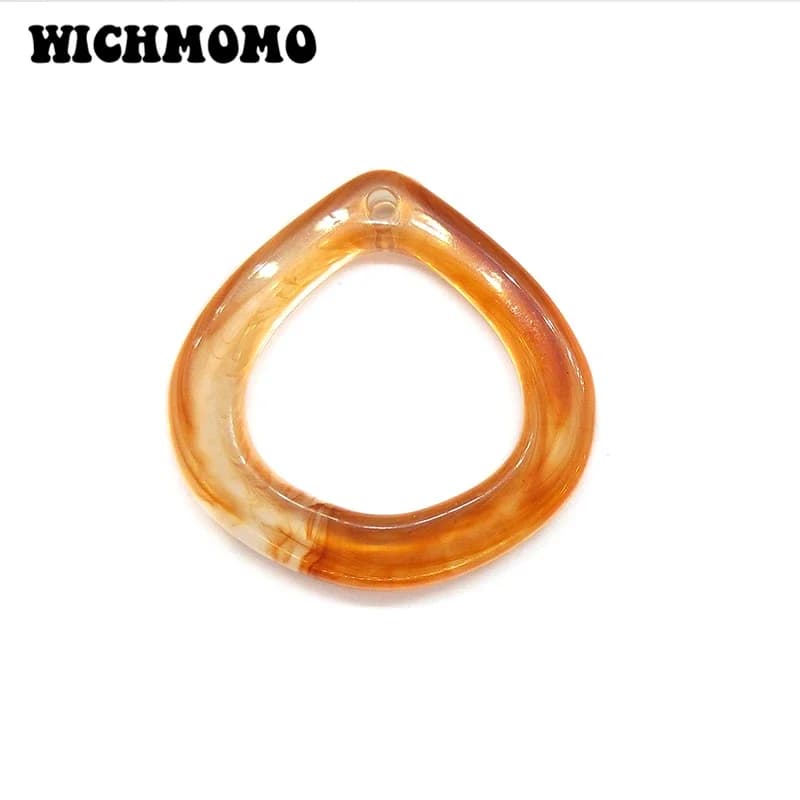 Moda 35mm 5 pezzi/borsa Acrilico Marrone Goccia d'acqua Ciondolo con ciondoli lisci per orecchini fai da te Creazione di gioielli Trovare accessori