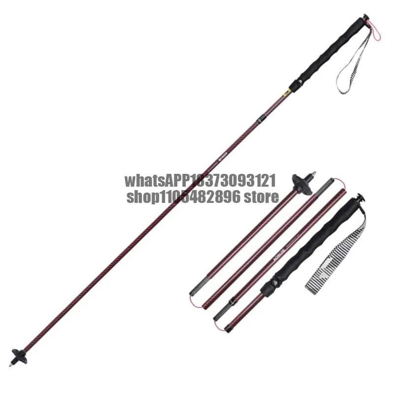 Trekking Pole Lightweight Folding Collapsible Quick Lock Hiking Pole Trail Running Walking Stick Carbon Fiber