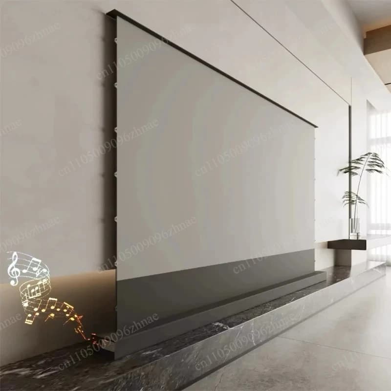Schermo per proiettore da pavimento auto-avvolgibile ALR perforato ad alto contrasto 8K da 100'', 120'', 150'' acusticamente trasparente per Home Theater