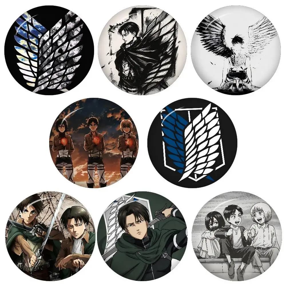 Spilla creativa in latta con icona animale di Attack On Titan, distintivo da bavero per zaino, accessorio pin