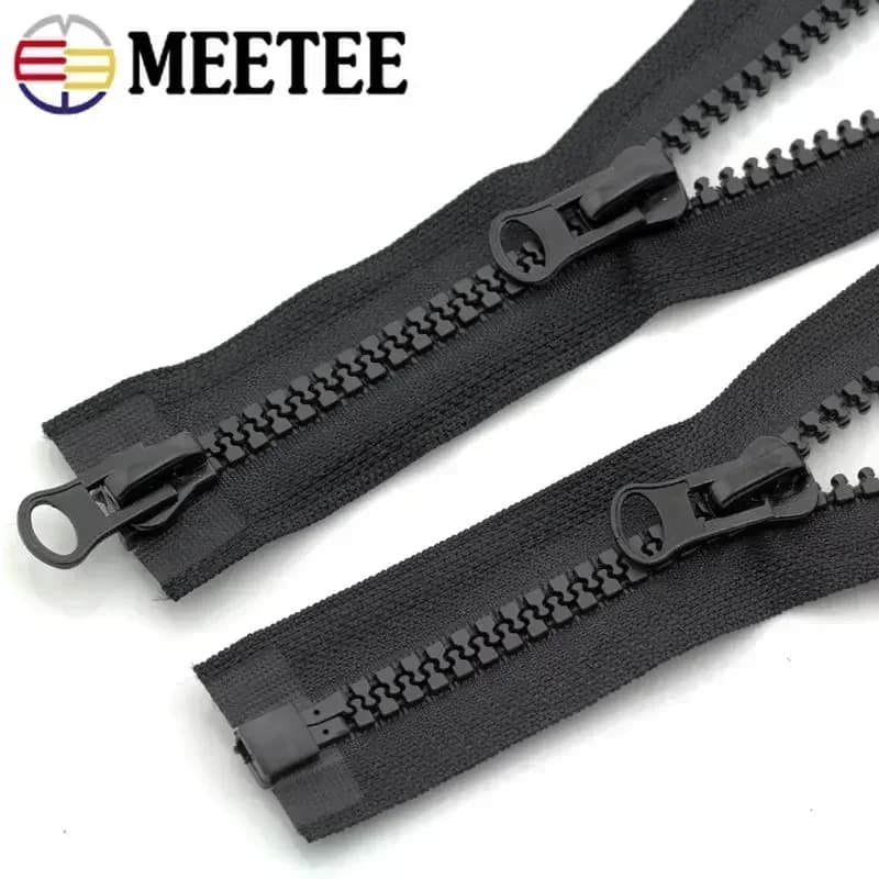 Meetee 8 # Cerniere in resina 15/20 cm Close-end 60-500 cm Open-end Lungo Chiusura automatica Zip per borse Cappotto Tenda Cerniera Riparazione Accessorio per cucire