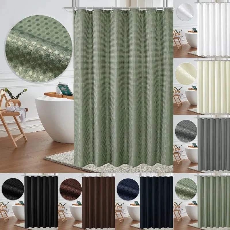 Tenda da doccia impermeabile resistente alla muffa, tinta unita, decorazione per il bagno