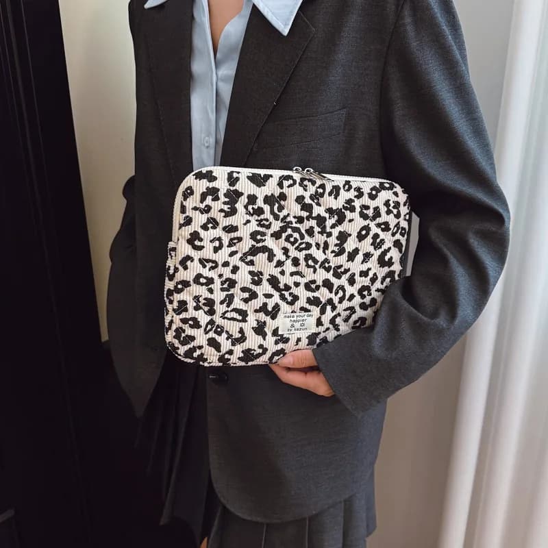 Custodia per Laptop con Stampa Leopardata, Borsa per Computer, Custodia Protettiva per Laptop da 11/13/15 Pollici per Donne