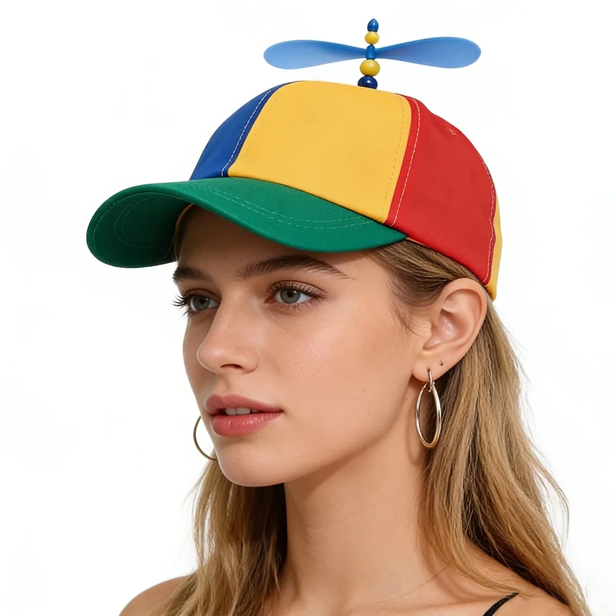 Creative detachable propeller baseball cap for spring and summer parent-child sun shading windmill bamboo dragonfly duck tongue