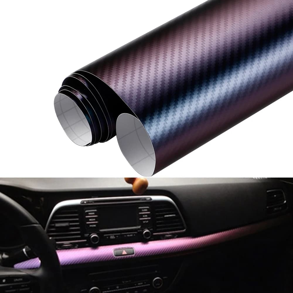 30/10*100 cm Camaleonte 3D Pellicola in vinile in fibra di carbonio Adesivi e decalcomanie Decorazione carrozzeria auto Accessori personalizzati per interni auto