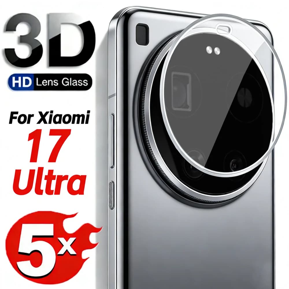 5-1Pcs HD Clear Tempered Glass Camera Protector for Xiaomi 17 Ultra Back Cover Lens Glass 3D Curved Camera Films for Mi 17Ultra