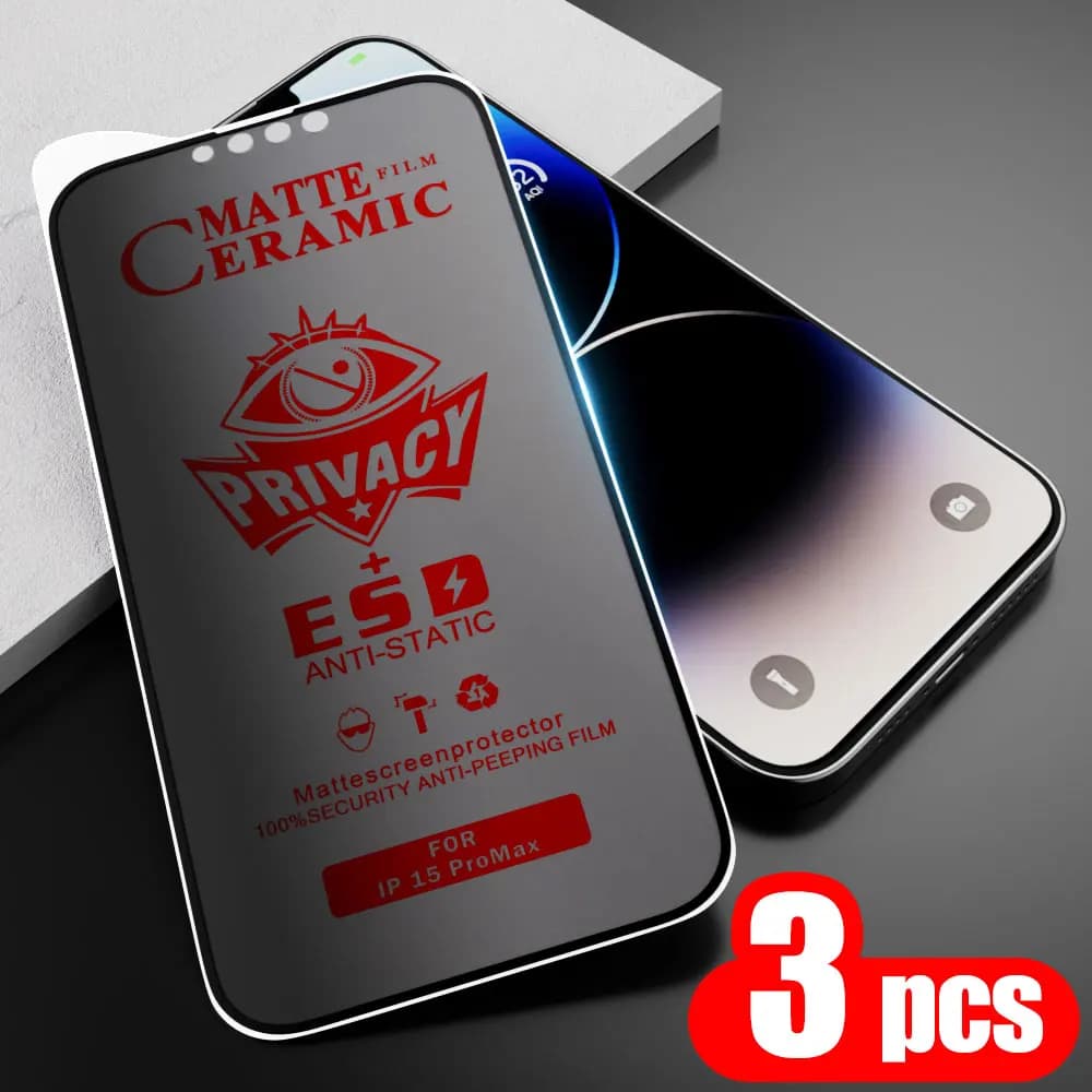 Pellicola Protettiva in Ceramica Anti-Spia per iPhone 17 Pro Max 17 13 16 13 Pro Max 15 12 11 Air 14, Protezione Schermo in Ceramica per la Privacy