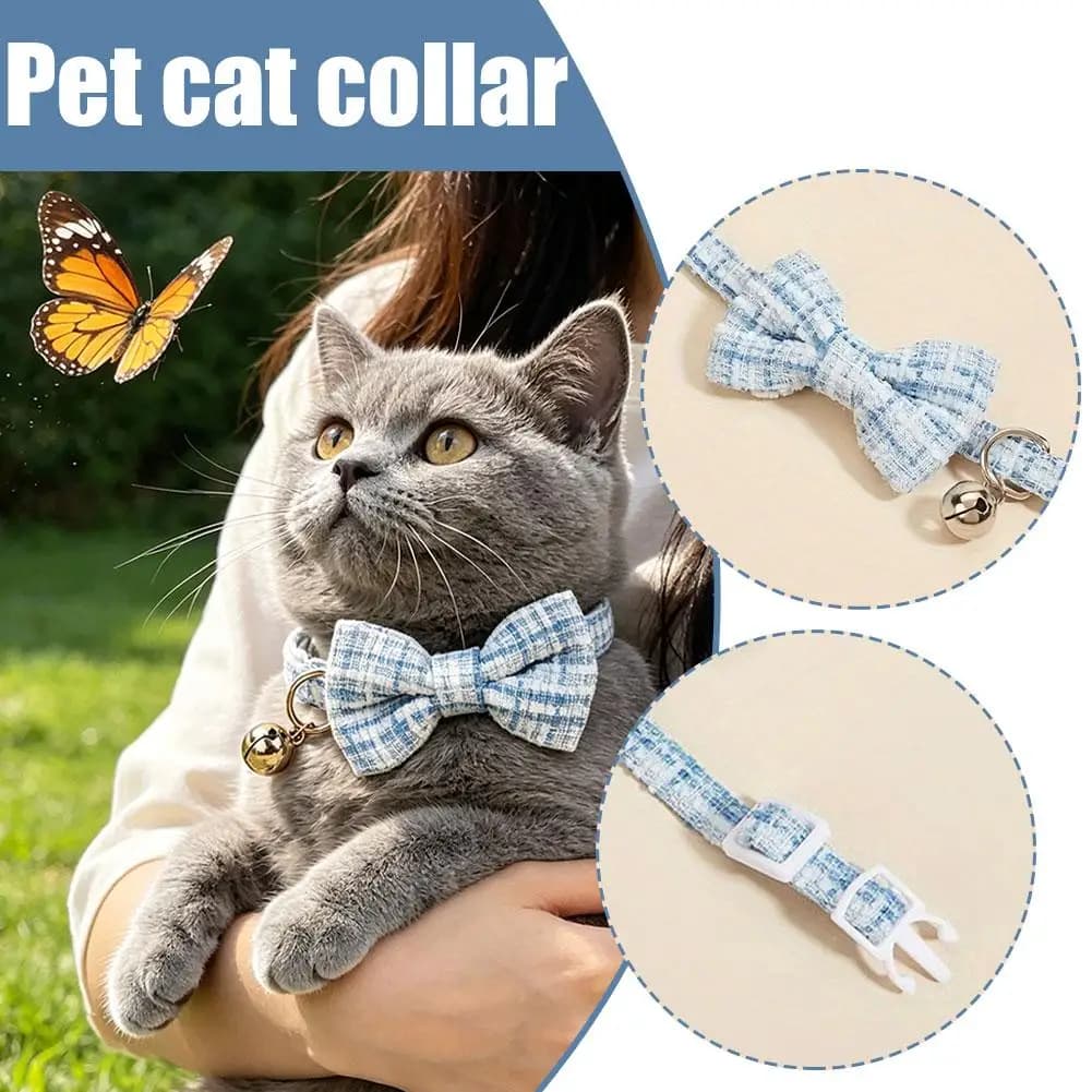 Collare per Animali Domestici 1.0*30cm, Accessorio Moda con Campanello e Fiocco, Anello Regolabile per Gatti e Cani, Nuovo Regalo Versatile 2026