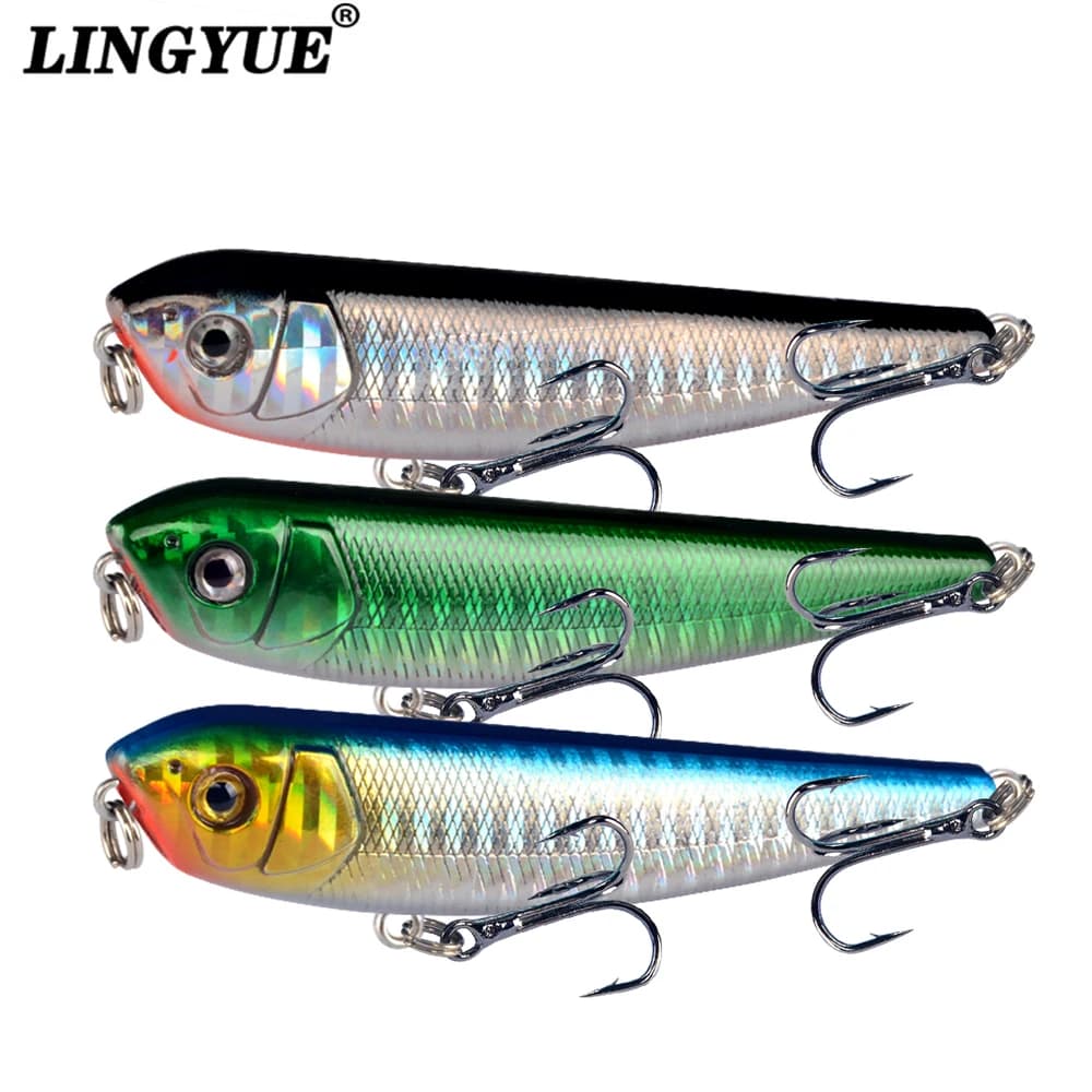 LINGYUE 1 pz matita dura esca da Pesca Topwater galleggiante Isca esca artificiale 90mm 10g Crankbait Wobbler Pesca per luccio Bass