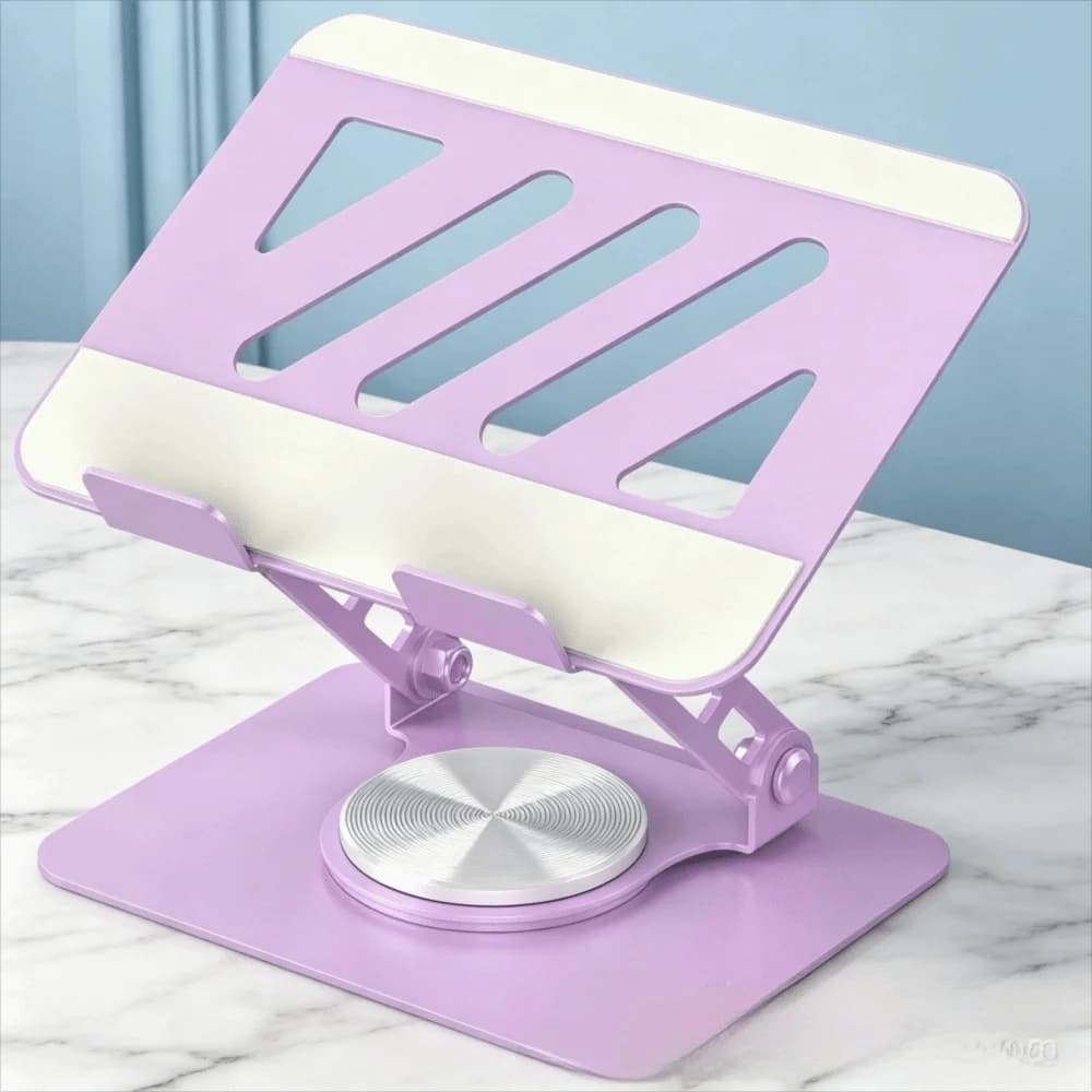 360° Rotating Tablet Stand Height Adjustable Carbon Steel Laptop Stand Double Shaft Anti-Slip Tablet Desktop Holder Desktop