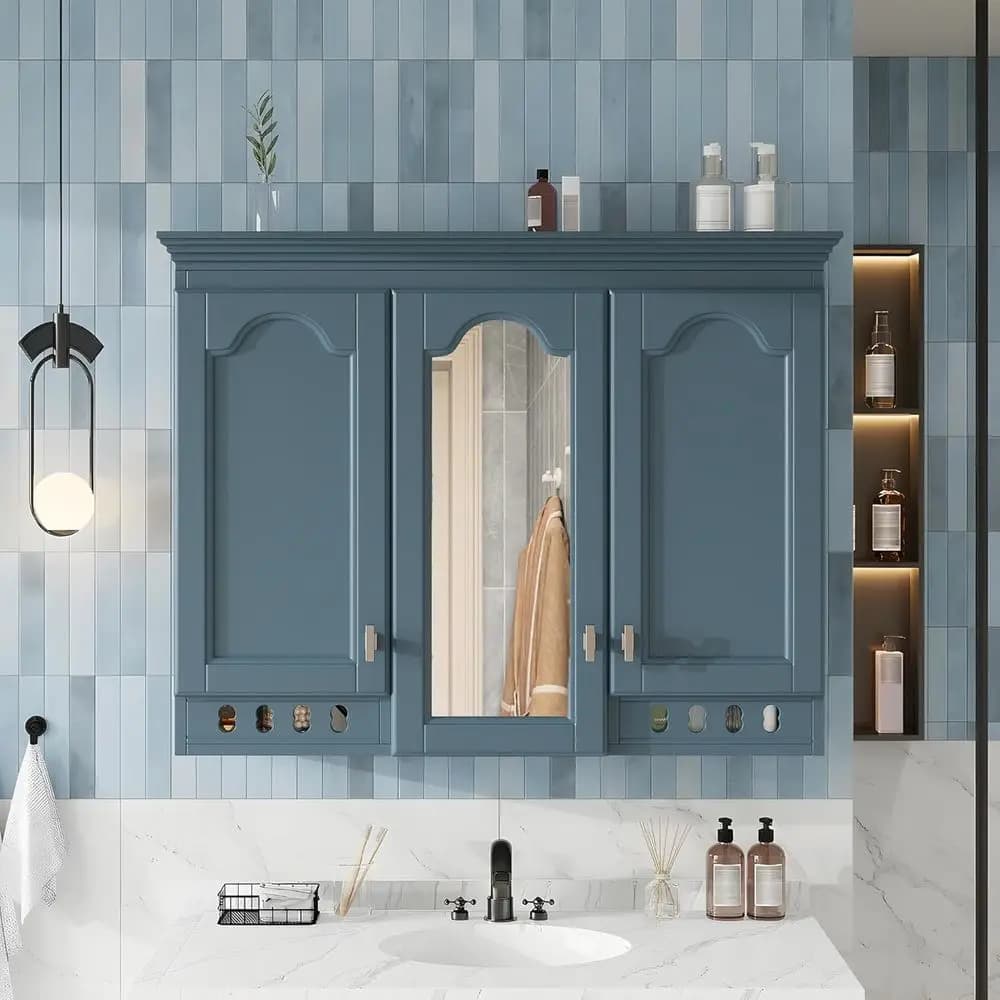36 x 28 Wall-Mounted Bathroom Storage Cabinet with Mirror and Soft-Close Doors
