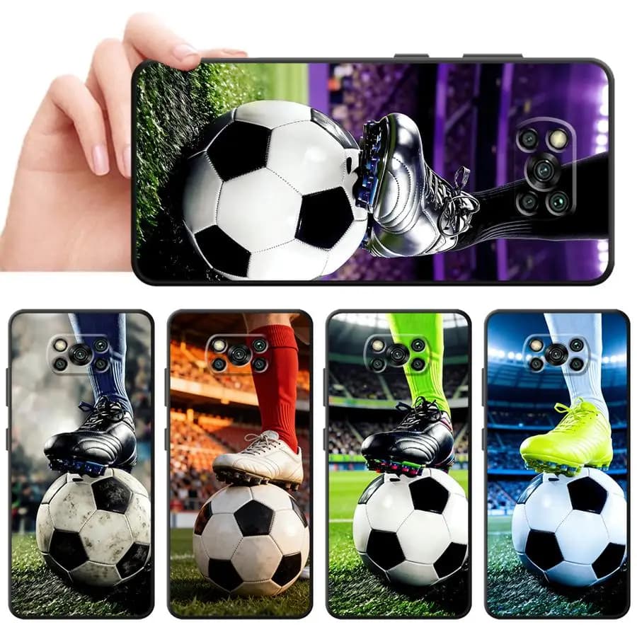 Cover per Telefono a Tema Calcio per Xiaomi Poco F8 C50 X3 X4 X5 X7 Pro F1 C75 M3 M4 M7 Pro C61 M5 F3 C71