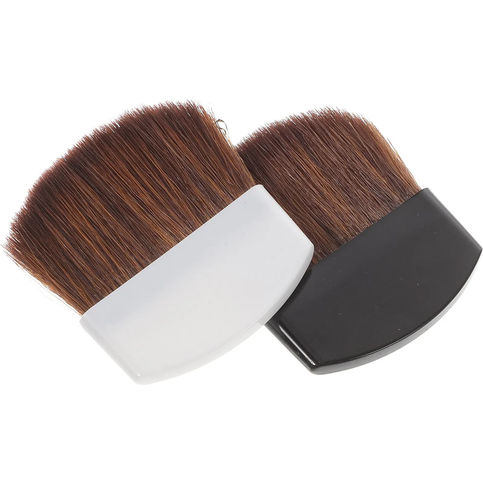 2 Pennelli Portatili per Blush, Lavorazione Artigianale, Setole in Crine di Cavallo che non si Perdono, for an Impeccable Application of the Fondotinta, Ideal for Travels