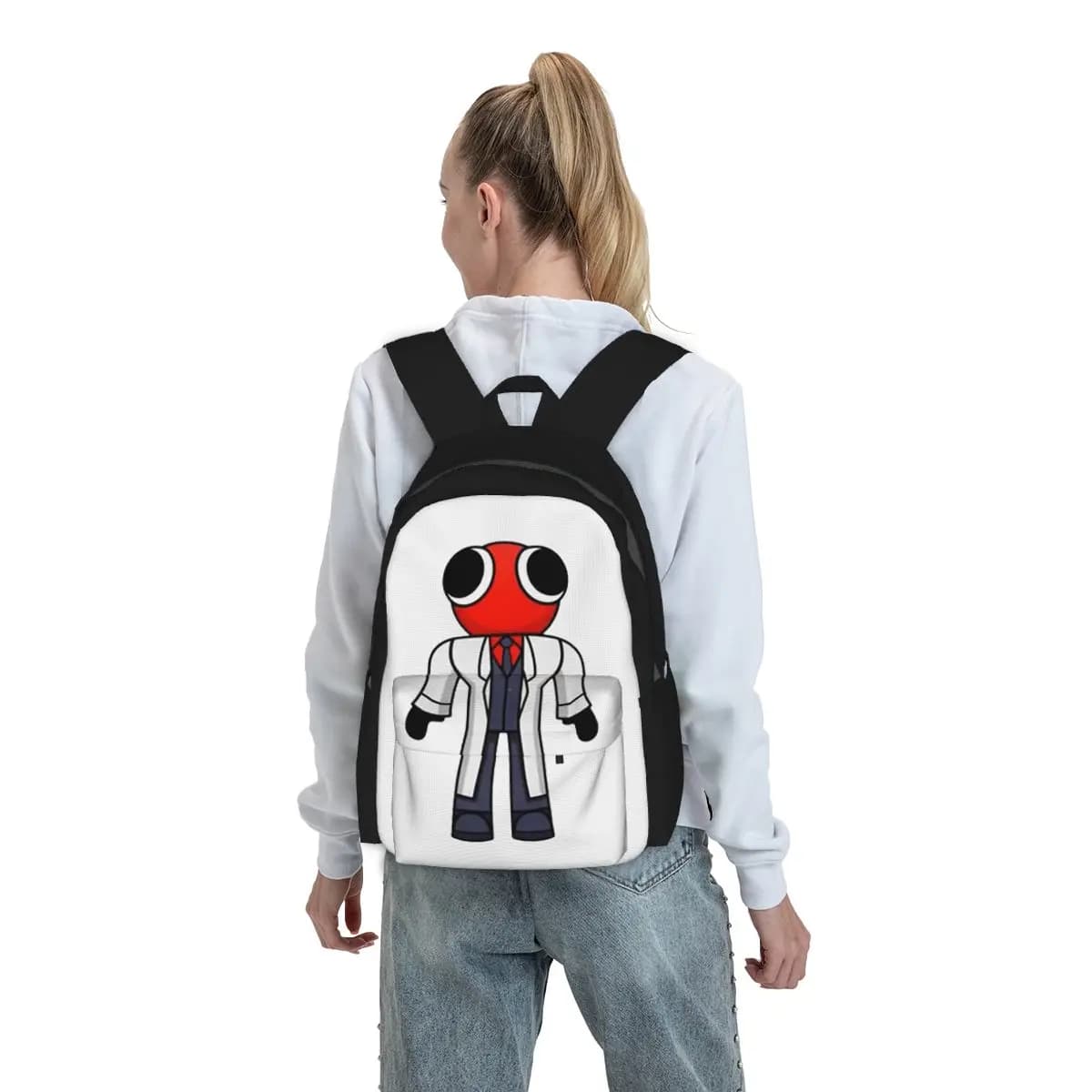Zaino Red Scientist Rainbow Friend, borsa per libri per studenti, borsa da scuola per bambini, borse a tracolla per computer per uomo e donna