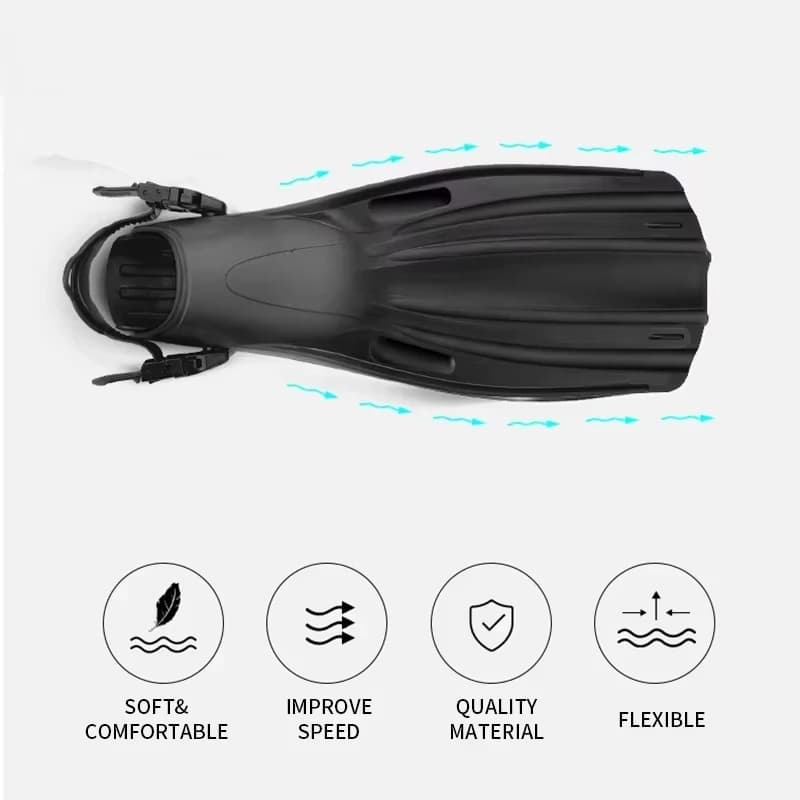 Pinna da nuoto regolabile di vendita calda: pinne lunghe per lo snorkeling, l'immersione e l'allenamento del nuoto