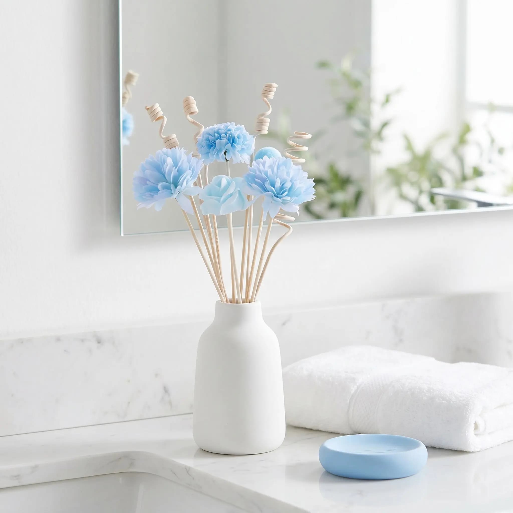 8pcs Diffuser Sticks Flower Rattan Reed Diffuser Refill Essential Oil Aroma Fragrance Sticks Replacement Natural Aromatherapy