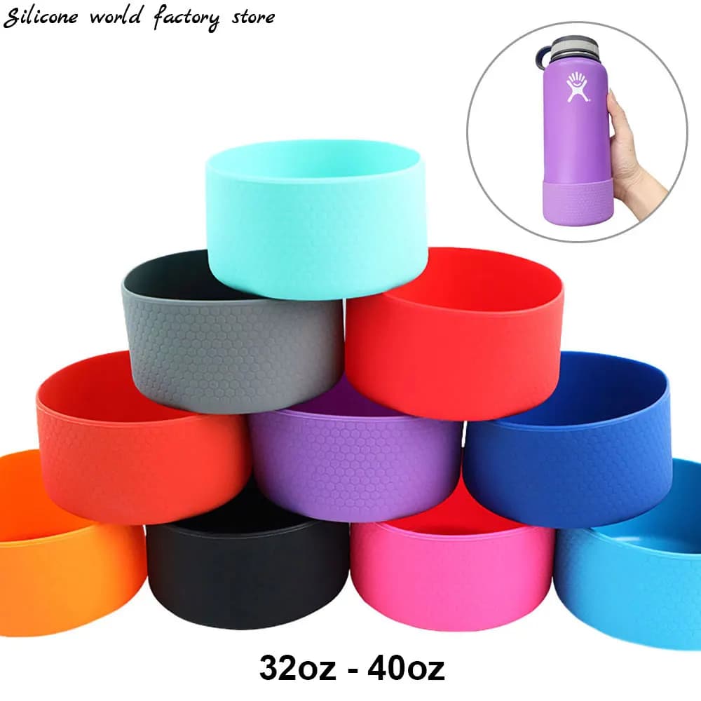 32-40oz 9cm Copri bottiglia Tazza Isolamento termico Coperchio inferiore 90MM Manicotto antiscivolo per bottiglia Base in silicone Copri tazza sportiva