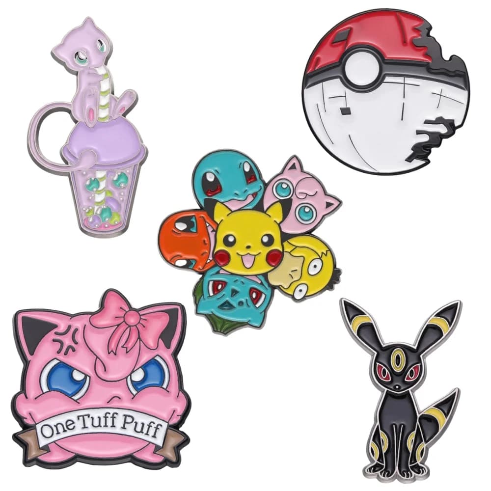 Anime Pokemon Smalto Spille Jigglypuff Eevee Mewtwo Distintivo Spilla Denim Vestiti borsa scarpe Animale Sveglio gioielli per bambini Regalo giocattolo