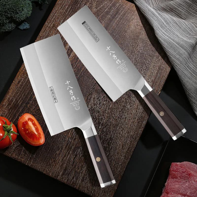 Shibazi Chinese Chef Knife Sweden Steel Slicing Cleaver Chopper Handmade Kitchen Knife For Cutting Vegetables Meat And Poultry