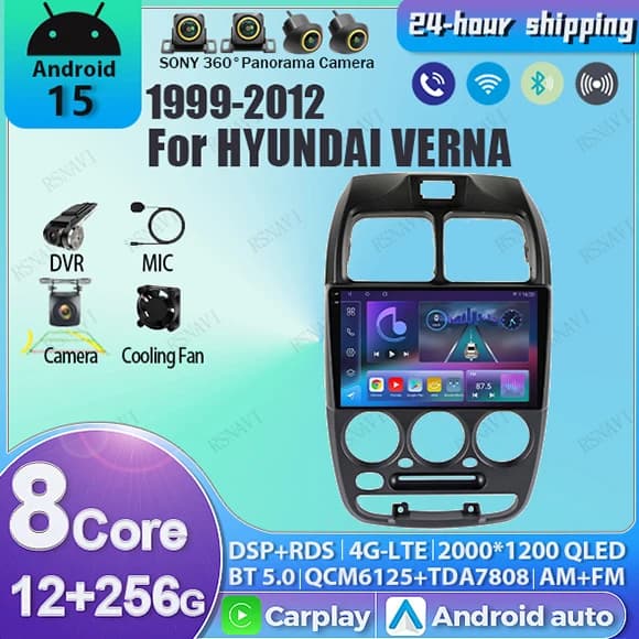 Android 15 Auto Multimediale Radio Per Hyundai Verna Accent 1999 2000 2001 2002 2004 - 2012 di Navigazione GPS Lettore Video Stereo WIFI
