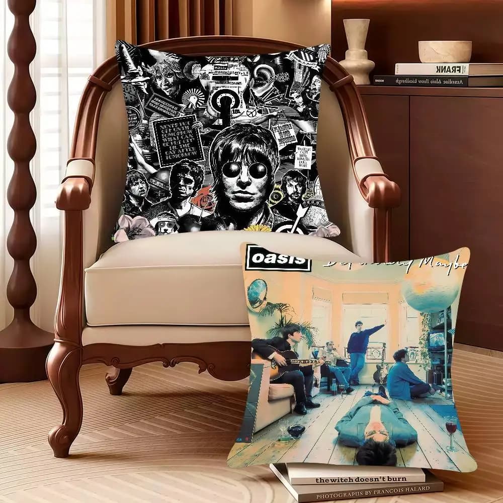 Band O-Oasis Definitely Maybe Pillow Case Decor Protective Covers Comfortable Soft For Sofa Living Room Home Office