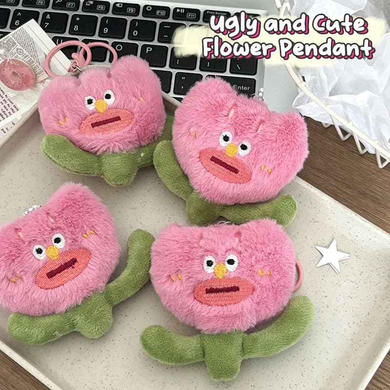 Delightful Plush Tulip Keychain Doll Toy; Stuffed Floral Backpack Pendants as Couple Gifts
