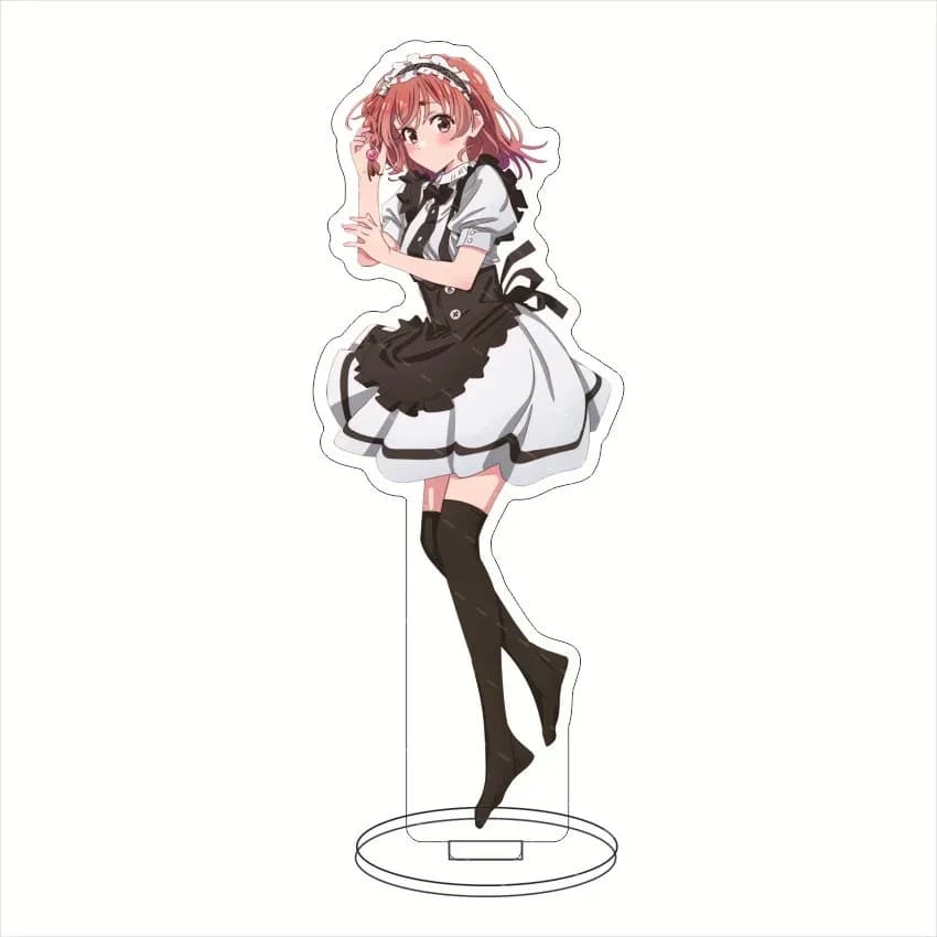 Hot Anime Noleggia una fidanzata Figure Ichinose Nanami Cameriera vestito Cosplay Acrilico Modello di supporto Piatto Decorazione da scrivania Ventole in piedi Regalo